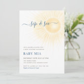 Einfach Modern Sunshine Sip & See Neutral Einladung (Stehend Vorderseite)
