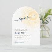 Einfach Modern Sunshine Sip & See Neutral Einladung (Stehend Vorderseite)