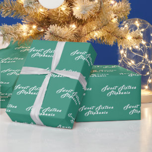 Einfach Modern Süße 16 Name Türkis Sechzehn Name Geschenkpapier