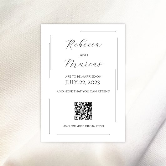 Einfach, modern und elegant mit QR-Code | Hochzeit Einladung