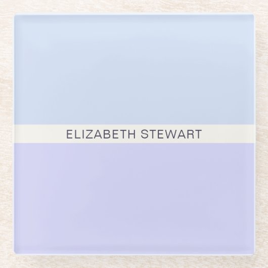 Einfach, modern und hell Blau und Lavendel Glasuntersetzer (Vorderseite)