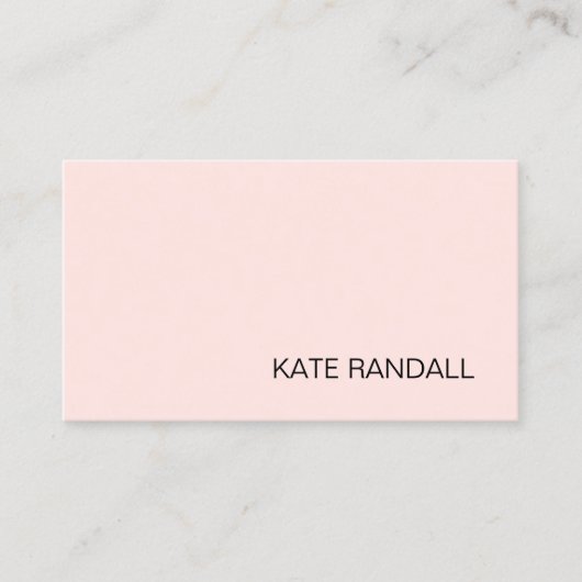 Einfach, modern und leicht rosa Beruflich Visitenkarte (Vorderseite)