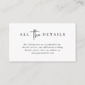 Einfach modern und Minimalistisch | Angaben zur Ho Begleitkarte (Vorderseite)