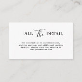 Einfach modern und Minimalistisch | Angaben zur Ho Begleitkarte (Vorderseite)