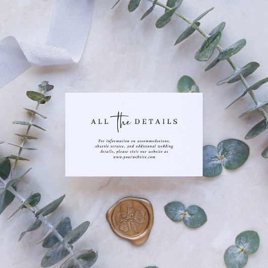 Einfach modern und Minimalistisch | Angaben zur Ho Begleitkarte