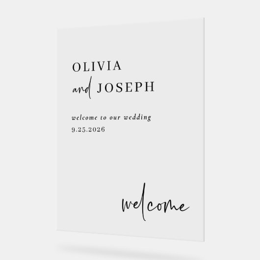 Einfach modern und Minimalistisch | Begrüßung Acrylschild (Winkel)