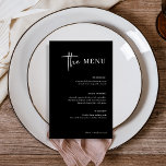 Einfach modern und Minimalistisch | Black Wedding<br><div class="desc">Dieses elegante,  schwarze Dinner Menü ist einfach und minimalistisch,  aber sehr stilvoll,  dank der weißen,  modernen handschriftlichen Skripte und sauber Layout.</div>