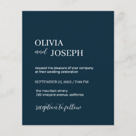 Einfach modern und Minimalistisch | Blue Wedding Flyer