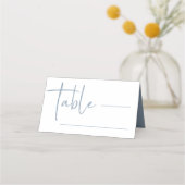 Einfach modern und Minimalistisch | Dusty Blue Wed Platzkarte (Vorderseite)