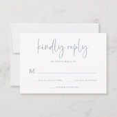 Einfach modern und Minimalistisch | Dusty Blue Wed RSVP Karte (Vorderseite)