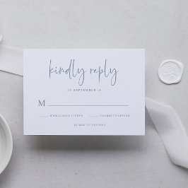 Einfach modern und Minimalistisch | Dusty Blue Wed RSVP Karte