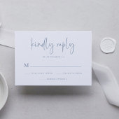 Einfach modern und Minimalistisch | Dusty Blue Wed RSVP Karte