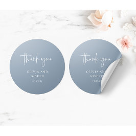 Einfach modern und Minimalistisch | Dusty Blue Wed Runder Aufkleber