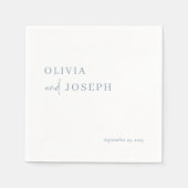 Einfach modern und Minimalistisch | Dusty Blue Wed Serviette (Vorderseite)