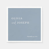 Einfach modern und Minimalistisch | Dusty Blue Wed Serviette (Vorderseite)