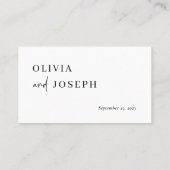 Einfach modern und Minimalistisch | Hochzeit Platzkarte (Rückseite)