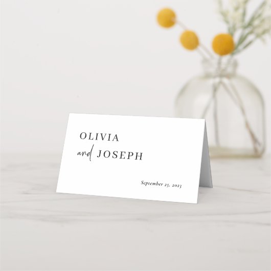 Einfach modern und Minimalistisch | Hochzeit Platzkarte (Rückseite)