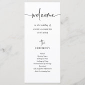 Einfach modern und Minimalistisch | Hochzeit Programm (Vorderseite)