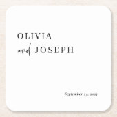 Einfach modern und Minimalistisch | Hochzeit Rechteckiger Pappuntersetzer (Vorderseite)