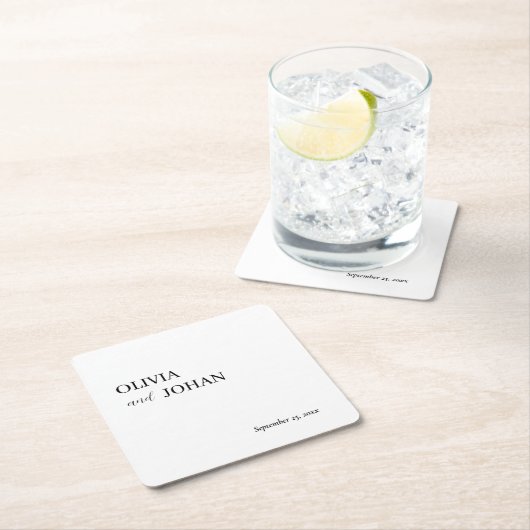 Einfach modern und Minimalistisch | Hochzeit Rechteckiger Pappuntersetzer (Vor Ort)