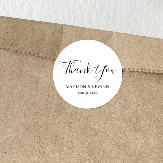 Einfach modern und Minimalistisch | Hochzeit Runder Aufkleber