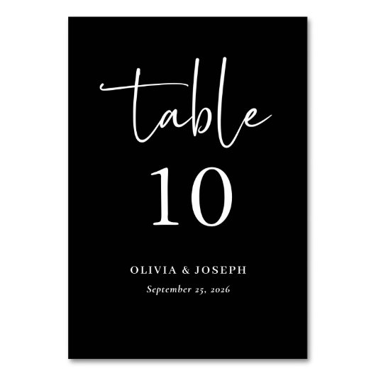 Einfach, modern und Minimalistisch | Hochzeit Tischnummer (Rückseite)