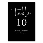 Einfach, modern und Minimalistisch | Hochzeit Tischnummer (Vorderseite)