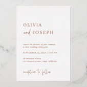 Einfach modern und Minimalistisch | HochzeitGold d Folieneinladung (Vorderseite)