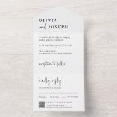 Einfach modern und Minimalistisch | HochzeitQR-Cod All In One Einladung (Innen Boden)