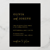 Einfach, modern und Minimalistisch | Hochzeitsgold Folieneinladung (Vorderseite)