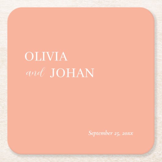 Einfach modern und Minimalistisch | Hochzeitspfirs Rechteckiger Pappuntersetzer (Vorderseite)