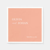 Einfach modern und Minimalistisch | Hochzeitspfirs Serviette (Vorderseite)