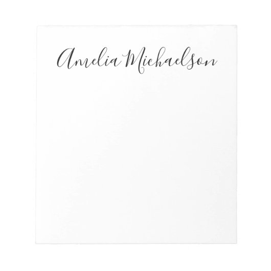 Einfach modern und minimalistisch in Schwarz und W Notizblock (Vorderseite)