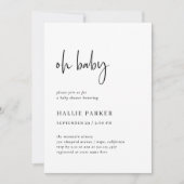 Einfach modern und Minimalistisch | Oh Baby Shower Einladung (Vorderseite)