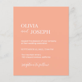 Einfach modern und Minimalistisch | Peach Wedding Flyer