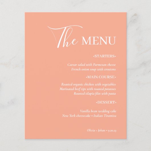 Einfach modern und Minimalistisch | Peach Wedding Flyer (Vorne)