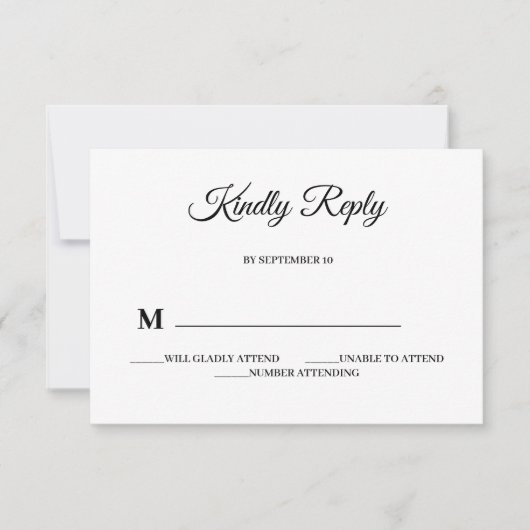 Einfach modern und Minimalistisch | RSVP-Hochzeitk RSVP Karte (Vorderseite)