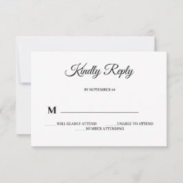 Einfach modern und Minimalistisch | RSVP-Hochzeitk RSVP Karte
