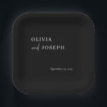 Einfach modern und Minimalistisch | Schwarze Hochz Pappteller<br><div class="desc">Diese eleganten,  schwarzen Hochzeitszettel- oder Brautparty-Papier-Teller sind einfach und minimalistisch,  aber sehr stilvoll,  dank der weißen,  modernen handgeschriebenen Schrift und dem sauberen Layout.</div>