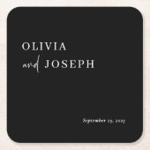 Einfach modern und Minimalistisch | Schwarze Hochz Rechteckiger Pappuntersetzer (Vorderseite)