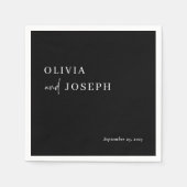 Einfach modern und Minimalistisch | Schwarze Hochz Serviette (Vorderseite)