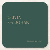 Einfach modern und Minimalistisch | Wedding Emeral Rechteckiger Pappuntersetzer (Vorderseite)