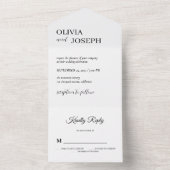 Einfach modern und Minimalistisch | Weiße Hochzeit All In One Einladung (Innen Boden)