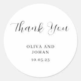 Einfach modern und Minimalistisch | Weiße Hochzeit Runder Aufkleber