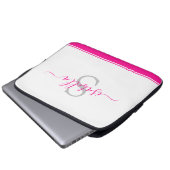 Einfach, modern und Mit Monogramm elegant. Laptopschutzhülle (Vorne Knopf)