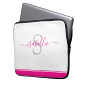 Einfach, modern und Mit Monogramm elegant. Laptopschutzhülle (Vorderseite Links)