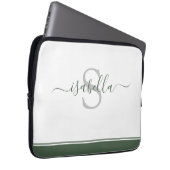 Einfach modern und Mit Monogramm Evergreen Laptopschutzhülle (Vorne Rechts)