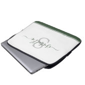 Einfach modern und Mit Monogramm Evergreen Laptopschutzhülle (Vorne Knopf)