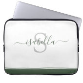 Einfach modern und Mit Monogramm Evergreen Laptopschutzhülle (Vorderseite)