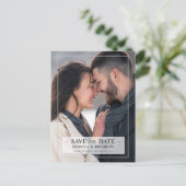 Einfach modern und stilvoll | Save The Date Postkarte (Stehend Vorderseite)